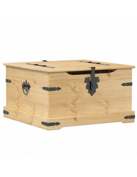 Scatola Portaoggetti Corona 78x78x45 cm Legno Massello di Pino