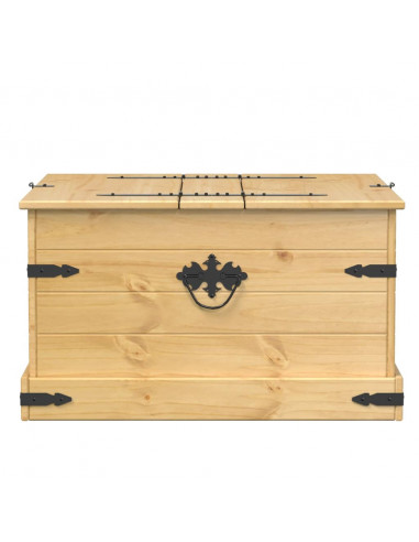 Scatola Portaoggetti Corona 78x78x45 cm Legno Massello di Pino