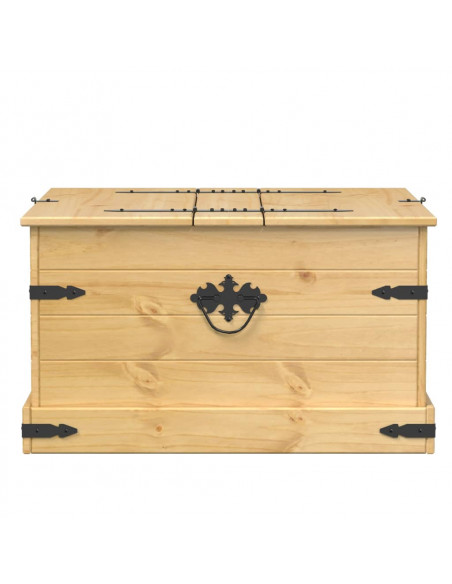 Scatola Portaoggetti Corona 78x78x45 cm Legno Massello di Pino
