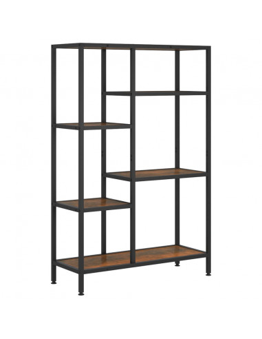 Scaffale per Libri 80x30x120 cm Acciaio e Legno Multistrato