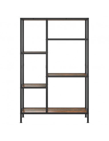 Scaffale per Libri 80x30x120 cm Acciaio e Legno Multistrato