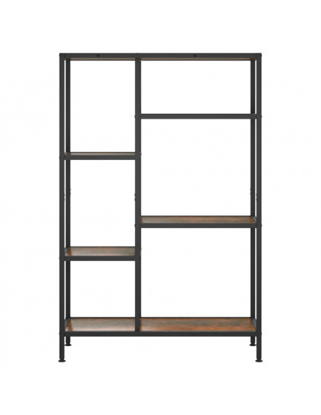 Scaffale per Libri 80x30x120 cm Acciaio e Legno Multistrato