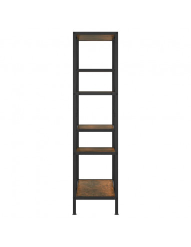 Scaffale per Libri 80x30x120 cm Acciaio e Legno Multistrato