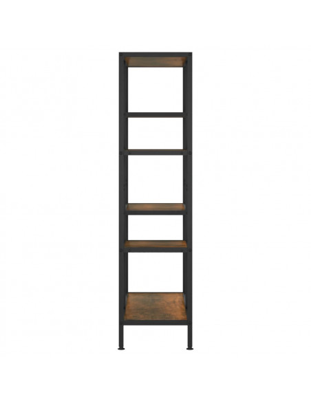 Scaffale per Libri 80x30x120 cm Acciaio e Legno Multistrato