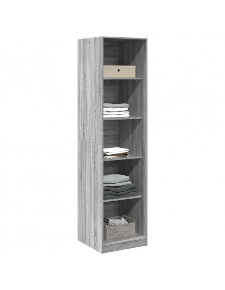 Armadio Grigio Sonoma 50x50x200 cm in Legno Multistrato