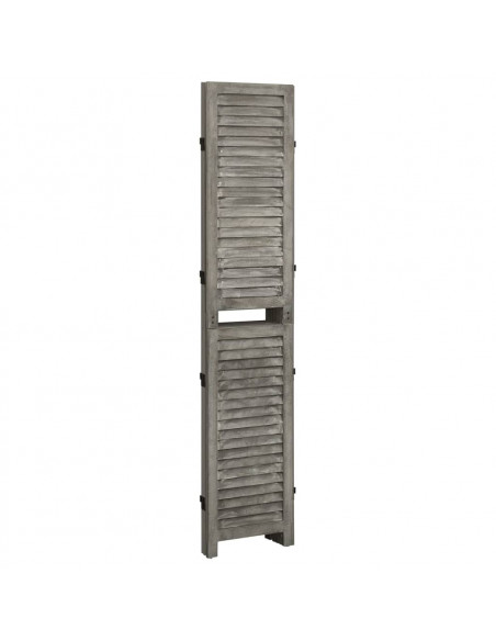 Divisorio a 3 Pannelli Grigio 106,5x166 cm in Legno Massello