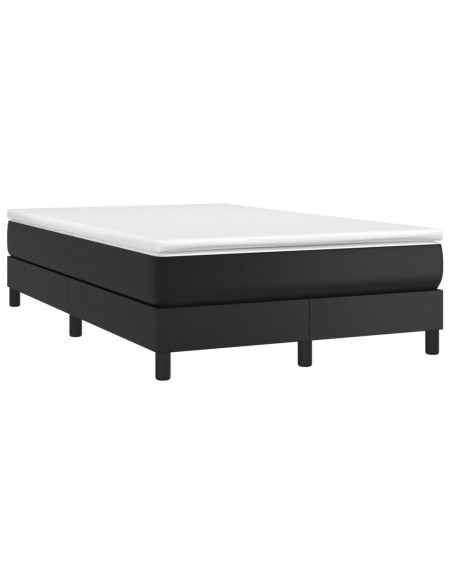 Giroletto a Molle con Materasso Nero 120x190 cm in Similpelle