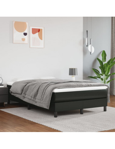 Giroletto a Molle con Materasso Nero 120x190 cm in Similpelle