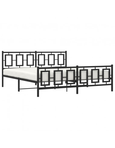 Giroletto con Testiera e Pediera Metallo Nero 183x213 cm