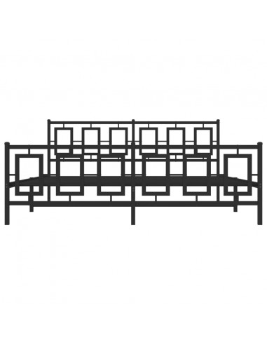 Giroletto con Testiera e Pediera Metallo Nero 183x213 cm