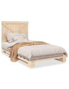 Giroletto con Testiera 100x200 cm Legno Massello di Pino 2