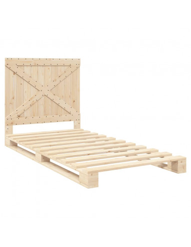 Giroletto con Testiera 100x200 cm Legno Massello di Pino