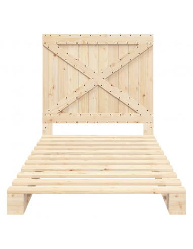 Giroletto con Testiera 100x200 cm Legno Massello di Pino