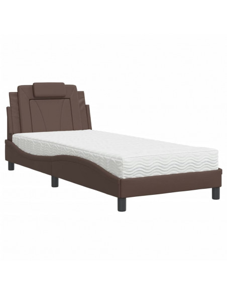 GiroLetto con Materasso Marrone 90x200 cm in Similpelle