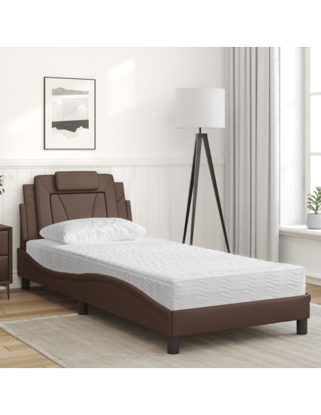 GiroLetto con Materasso Marrone 90x200 cm in Similpelle