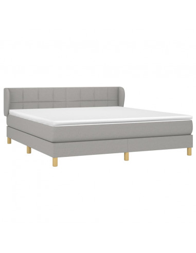 Giroletto a Molle con Materasso Grigio Chiaro180x200 cm Tessuto