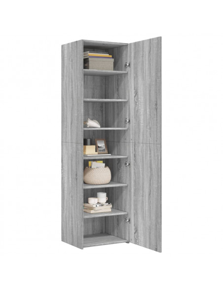 Credenza Grigio Sonoma 50x42,5x185 cm in Legno Multistrato