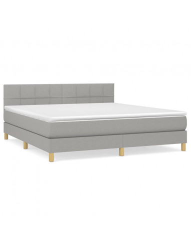 Giroletto a Molle con Materasso Grigio Chiaro180x200 cm Tessuto