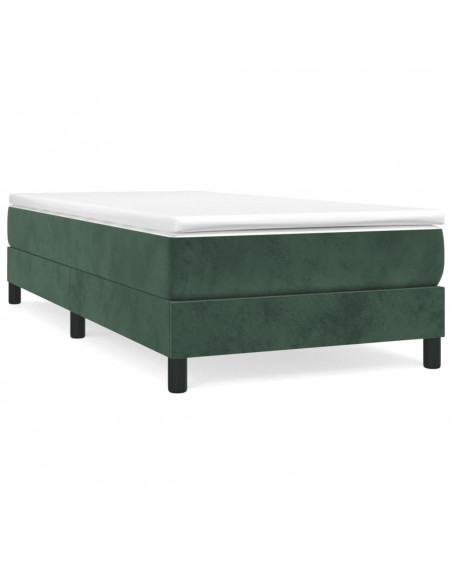 Giroletto a Molle con Materasso Verde Scuro 80x200 cm Velluto