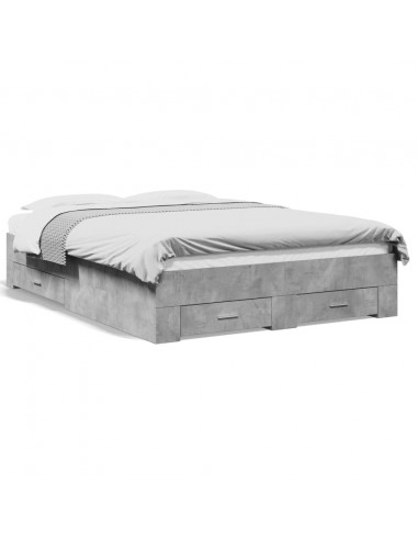 Giroletto Cassetti Grigio Cemento 120x190 cm Legno Multistrato