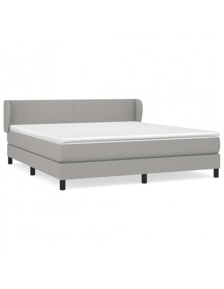 Giroletto a Molle con Materasso Grigio Chiaro160x200 cm Tessuto