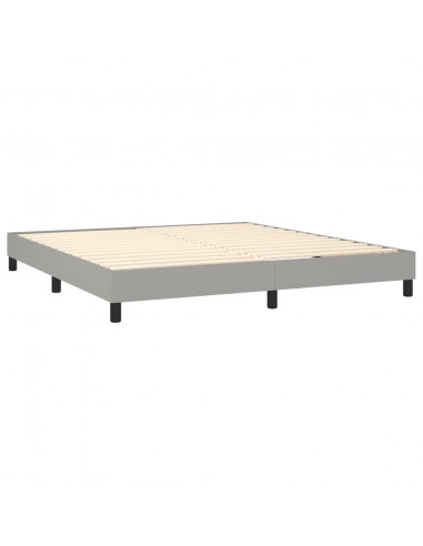 Giroletto a Molle con Materasso Grigio Chiaro160x200 cm Tessuto