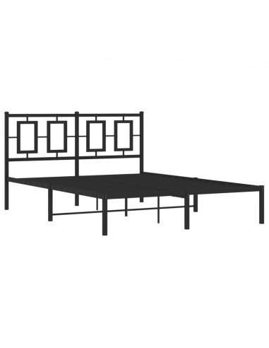 Giroletto con Testiera in Metallo Nero 140x200 cm