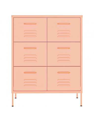 Cassettiera Rosa 80x35x101,5 cm in Acciaio