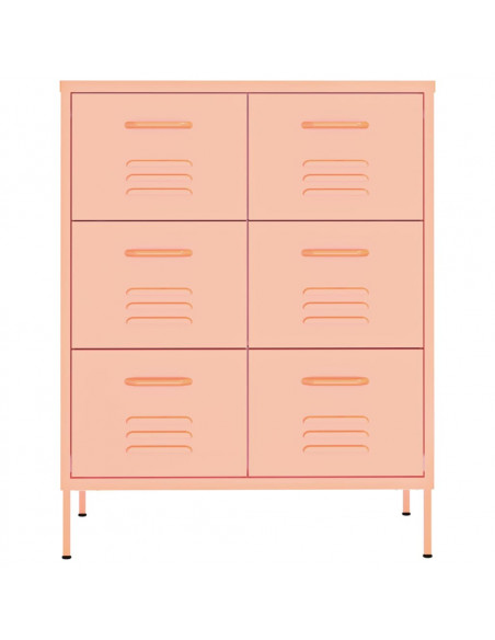 Cassettiera Rosa 80x35x101,5 cm in Acciaio