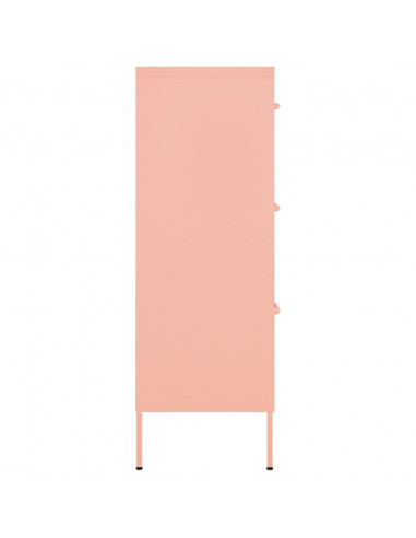 Cassettiera Rosa 80x35x101,5 cm in Acciaio