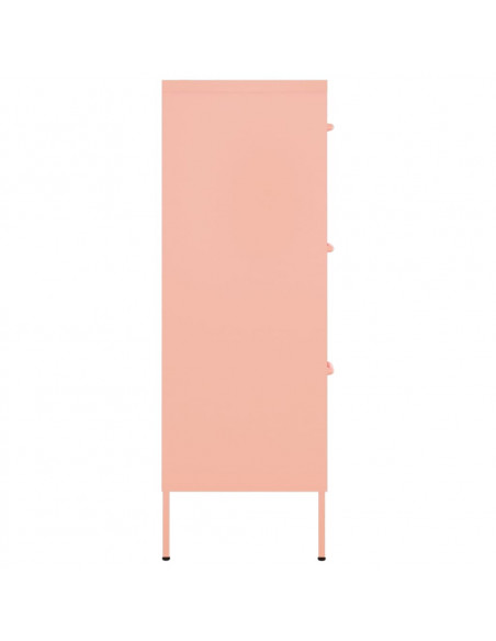 Cassettiera Rosa 80x35x101,5 cm in Acciaio