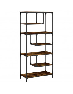 Libreria Rovere Fumo 81x36x176 cm in Legno Multistrato 2