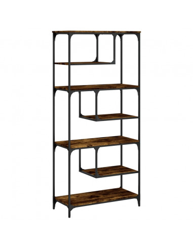 Libreria Rovere Fumo 81x36x176 cm in Legno Multistrato