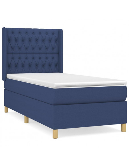 Giroletto a Molle con Materasso Blu 90x190 cm in Tessuto