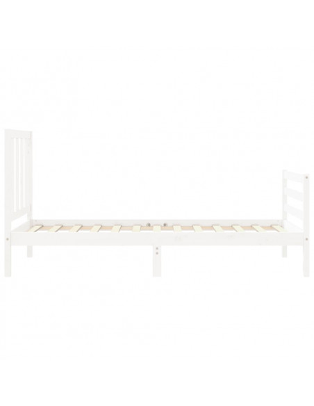 Giroletto con Testiera Bianco 100x200 cm in Legno Massello