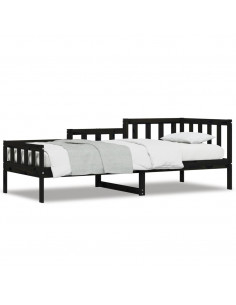 Dormeuse Nera 80x200 cm in Legno Massello di Pino 2