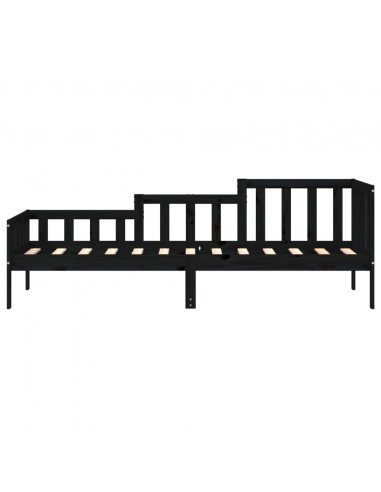 Dormeuse Nera 80x200 cm in Legno Massello di Pino