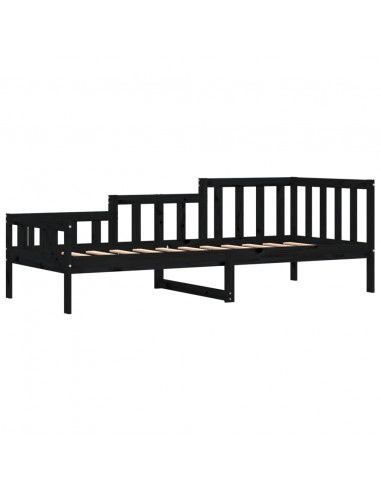 Dormeuse Nera 80x200 cm in Legno Massello di Pino