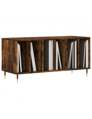 Mobile Porta Dischi Rovere Fumo 100x38x48 cm Legno Multistrato