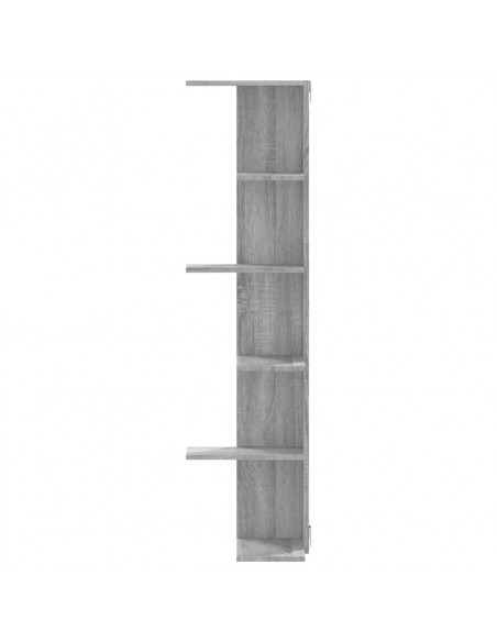 Scaffale Angolare Muro Grigio Sonoma 36,5x36,5x140 cm Legno