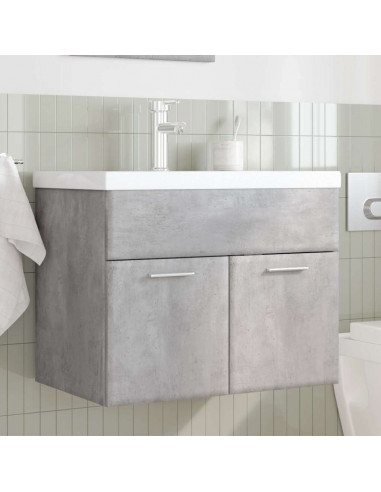 Mobile da Bagno con Lavabo Integrato Grigio Cemento