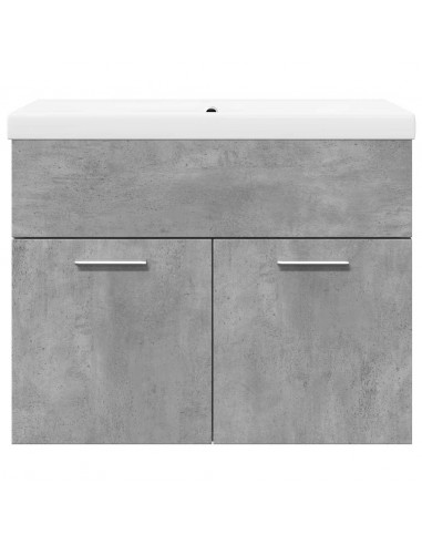 Mobile da Bagno con Lavabo Integrato Grigio Cemento