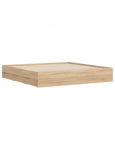 Giroletto Cassetti Rovere Sonoma 200x200 cm Legno Multistrato