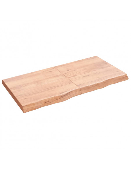 Piano Bagno Marrone 120x60x(2-6) cm Legno Massello Trattato