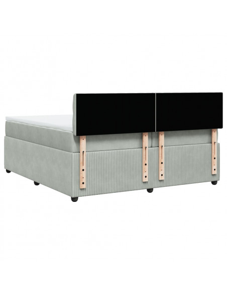 Giroletto a Molle con Materasso Grigio Chiaro 200x200cm Velluto