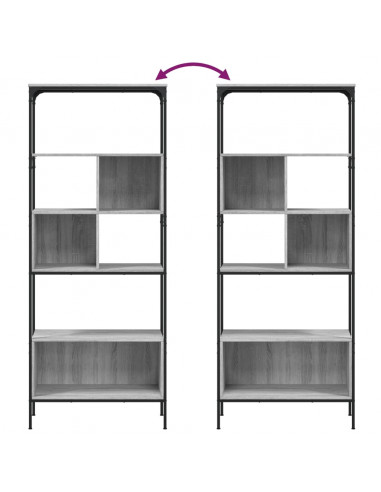 Libreria 5Ripiani Grigio Sonoma 76x33x188,5cm Legno Multistrato