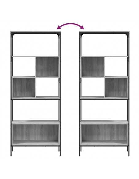 Libreria 5Ripiani Grigio Sonoma 76x33x188,5cm Legno Multistrato