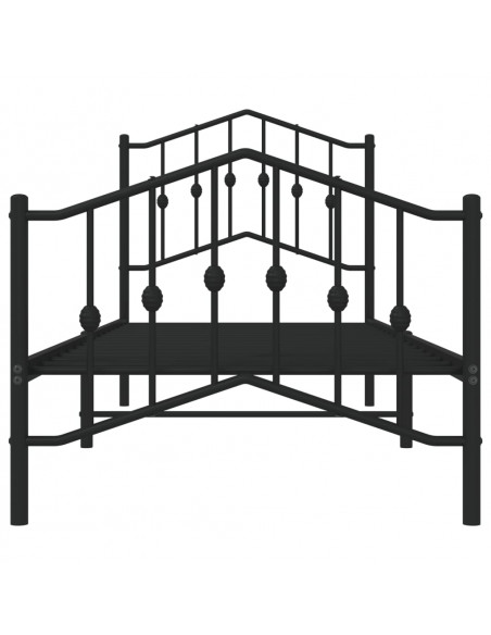 Giroletto con Testiera e Pediera Metallo Nero 90x190 cm