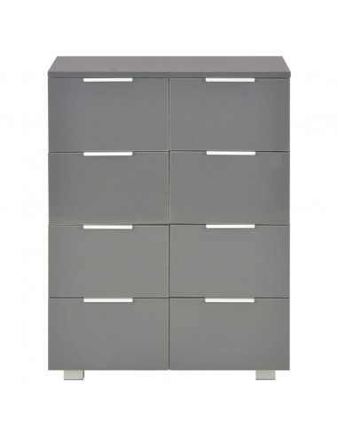 Credenza Grigio Lucido 60x35x80 cm in Legno Multistrato