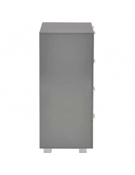 Credenza Grigio Lucido 60x35x80 cm in Legno Multistrato